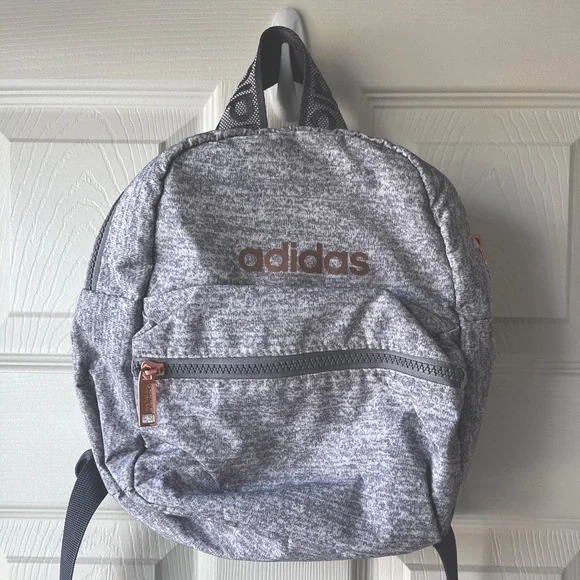 adidas Bags Small Gray Adidas Backpack Purse With Rose Gold Hardware Poshmark